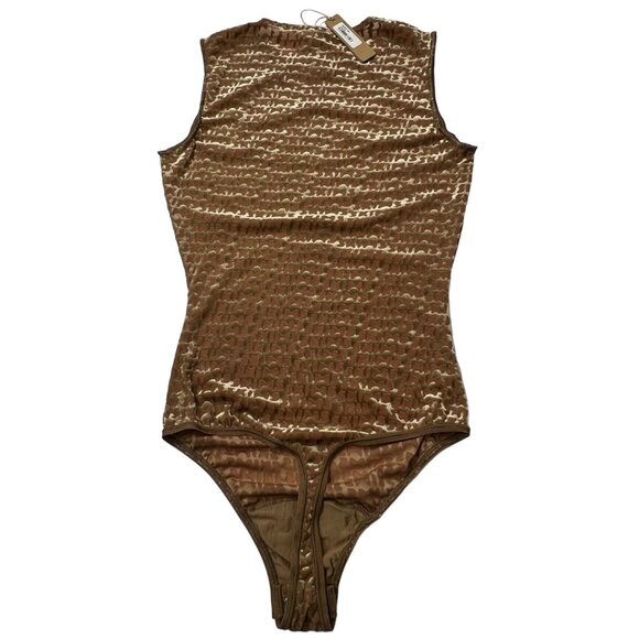 SKIMS Velvet Logo Bodysuit Chai Womens XXS - Picture 2 of 10